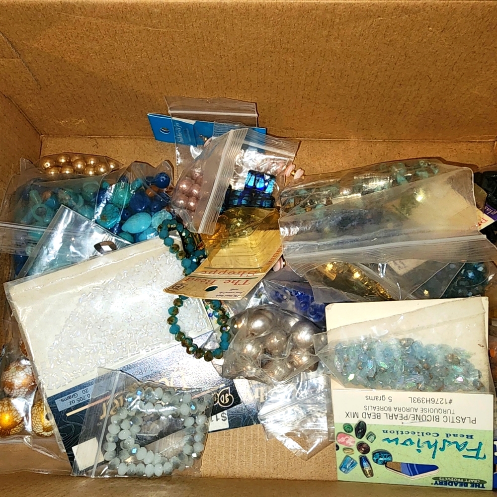 Jewelry Making bead lot- A. Swaroski, glass, wood, mixed lot